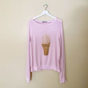Wildfox Pink Ice Cream Baggy Beach Jumper Size L
